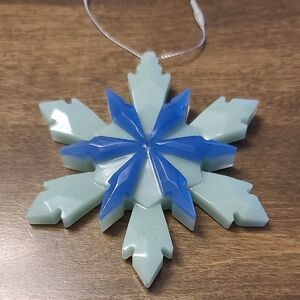 Blue and Green Snowflake Ornament